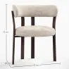 Woonkamer fauteuil met armleuningen bekleed met Chenille – Donker hout-effect poten – Ergonomisch en modern ontwerp – Okare image 7