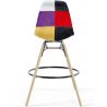 Barkruk - Patchwork bekleding - Scandinavisch ontwerp en houten poten - Skögur image 7