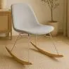 Schommelstoel Modern Stof Bekleed voor Volwassenen - Stalen en Houten Poten - Skögur image 7