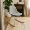 Schommelstoel Modern Stof Bekleed voor Volwassenen - Stalen en Houten Poten - Skögur image 7