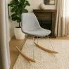 Schommelstoel Modern Stof Bekleed voor Volwassenen - Stalen en Houten Poten - Skögur image 7