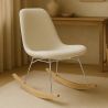Schommelstoel Minimalistisch Bouclé – Nordic Stijl met Houten en Stalen Onderstel - Skögur image 7
