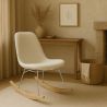 Schommelstoel Minimalistisch Bouclé – Nordic Stijl met Houten en Stalen Onderstel - Skögur image 7