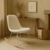 Schommelstoel Minimalistisch Bouclé – Nordic Stijl met Houten en Stalen Onderstel - Skögur image 7