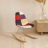 Schommelstoel Modern Patchwork – Nordic Stijl met Houten en Stalen Poten - Skögur image 7