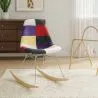 Schommelstoel Modern Patchwork – Nordic Stijl met Houten en Stalen Poten - Skögur image 7
