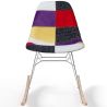 Schommelstoel Modern Patchwork – Nordic Stijl met Houten en Stalen Poten - Skögur image 7