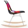Schommelstoel Modern Patchwork – Nordic Stijl met Houten en Stalen Poten - Skögur image 7