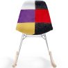 Schommelstoel Modern Patchwork – Nordic Stijl met Houten en Stalen Poten - Skögur image 7