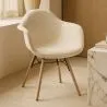 Stoel met armleuningen - Bekleed bouclé - Scandinavisch - Eetkamer, kantoor of wachtruimte - Nordika image 7