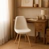 Eetkamerstoel Scandinavisch gestoffeerd in bouclé – Eetkamer of bureau - Skögur image 7