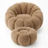 Fauteuil met Poef Bekleed – Zachte Stof – Rubi image 7