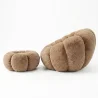 Fauteuil met Poef Bekleed – Zachte Stof – Rubi image 7