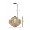 Hanglamp - Natuurlijke Touw en Zwart Metalen Frame - Lapor image 7