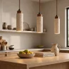 Plafondlamp Hanglamp Hout & Travertin - Élodie image 7