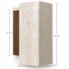 Wandlamp – Wandkandelaar van hout & travertin – Violette image 7
