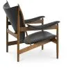 Design Fauteuil met Armleggers - Hout en Leder - Kapitein image 7