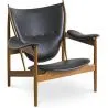 Design Fauteuil met Armleggers - Hout en Leder - Kapitein image 7