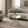 Salontafel Rond Glas en Metaal – Moderne Woonkamer Tafel – Barrel image 7
