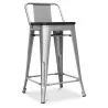 Barkruk met rugleuning - Hout & Staal - 60 cm - Stylix image 7