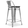 Barkruk met rugleuning - Hout & Staal - 60 cm - Stylix image 7
