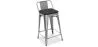 Barkruk met rugleuning - Hout & Staal - 60 cm - Stylix image 7