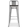 Industriële Design Barkruk met Rugleuning - Hout & Staal - 76cm - Stylix image 7