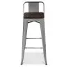 Industriële Design Barkruk met Rugleuning - Hout & Staal - 76cm - Stylix image 7