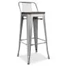 Industriële Design Barkruk met Rugleuning - Hout & Staal - 76cm - Stylix image 7