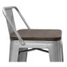 Industriële Design Barkruk met Rugleuning - Hout & Staal - 76cm - Stylix image 7