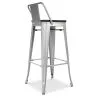 Industriële Design Barkruk met Rugleuning - Hout & Staal - 76cm - Stylix image 7