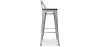 Industriële Design Barkruk met Rugleuning - Hout & Staal - 76cm - Stylix image 7