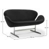 2-zits gebogen bank - stoffen bekleding - Svin image 7