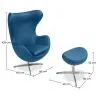 Fauteuil met voetenbankje - Ei-design - Gestoffeerd in kunstleer - Brave image 7