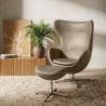 Fauteuil met voetenbankje - Ei-design - Gestoffeerd in kunstleer - Brave image 7