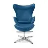 Fauteuil met voetenbankje - Ei-design - Gestoffeerd in kunstleer - Brave image 7