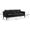 Sofa Gestoffeerd in Leder - 3 zits - Menache image 7