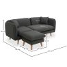 Linnen gestoffeerde chaise lounge - Scandinavische stijl - Vriga image 7