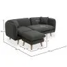 Linnen gestoffeerde chaise lounge - Scandinavische stijl - Vriga image 7