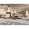 Linnen gestoffeerde chaise lounge - Scandinavische stijl - Vriga image 7