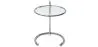 Ronde verstelbare bijzettafel - glas & staal - Lake image 7