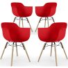 Set van 4 Eetkamerstoelen Scandinavisch Design - Houten Poten - Nordika image 9