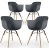 Set van 4 Eetkamerstoelen Scandinavisch Design - Houten Poten - Nordika image 9