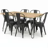 Pack Eettafel - Industrieel Ontwerp 150cm + Set van 6 Eetkamerstoelen - Industrieel Ontwerp - Hairpin Stylix image 9
