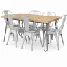 Pack Eettafel - Industrieel Ontwerp 150cm + Set van 6 Eetkamerstoelen - Industrieel Ontwerp - Hairpin Stylix image 9
