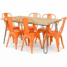 Pack Eettafel - Industrieel Ontwerp 150cm + Set van 6 Eetkamerstoelen - Industrieel Ontwerp - Hairpin Stylix image 9