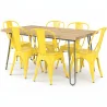 Pack Eettafel - Industrieel Ontwerp 150cm + Set van 6 Eetkamerstoelen - Industrieel Ontwerp - Hairpin Stylix image 9