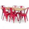 Pack Eettafel - Industrieel Ontwerp 150cm + Set van 6 Eetkamerstoelen - Industrieel Ontwerp - Hairpin Stylix image 9