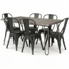 Pack Eettafel - Industrieel Ontwerp 150cm + Set van 6 Eetkamerstoelen - Industrieel Ontwerp - Hairpin Stylix image 9