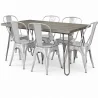 Pack Eettafel - Industrieel Ontwerp 150cm + Set van 6 Eetkamerstoelen - Industrieel Ontwerp - Hairpin Stylix image 9